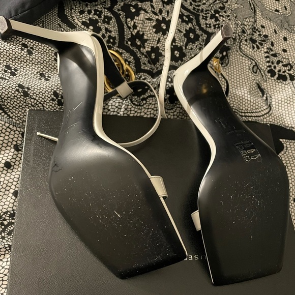 GIUSEPPE ZANOTTI SQUARE TOE HEEL SANDALS - Picture 5 of 11